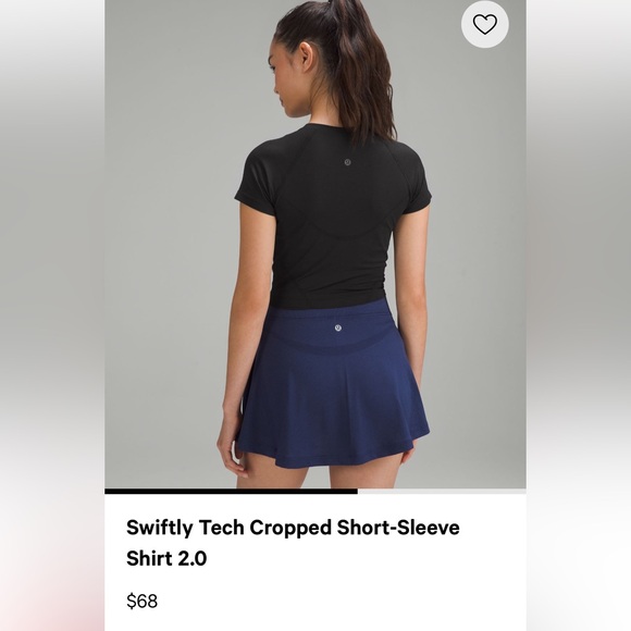 Lululemon short sleeve swiftly tech black cropped length size 6 - Picture 3 of 6